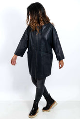 Women's leather coat Anita Blue